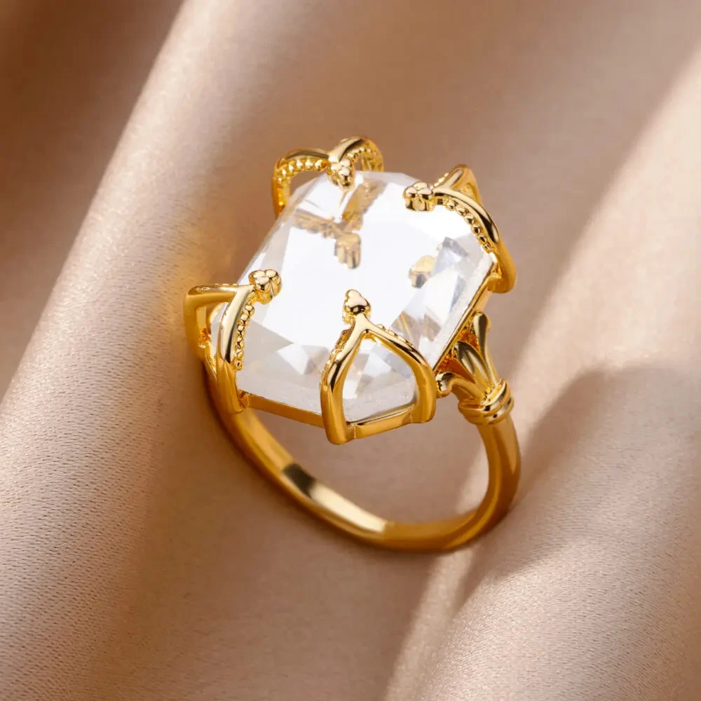Gold Color Stainless Steel Rings for Women Gold Color Stainless Steel Rings for Women