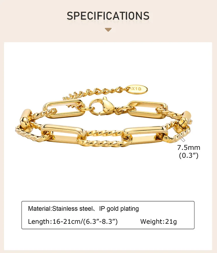 Stainless Steel Chain Bracelet for Women