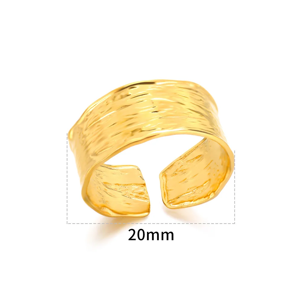 Minimalist Texture Stainless Steel Geometric Rings For Women