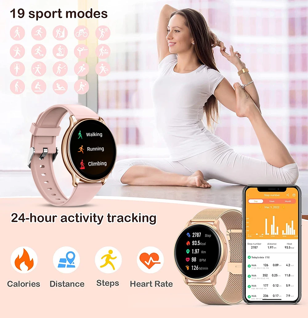 MEVADEN Bluetooth Call Sport Fitness Tracker Heart Rate Smartwatch