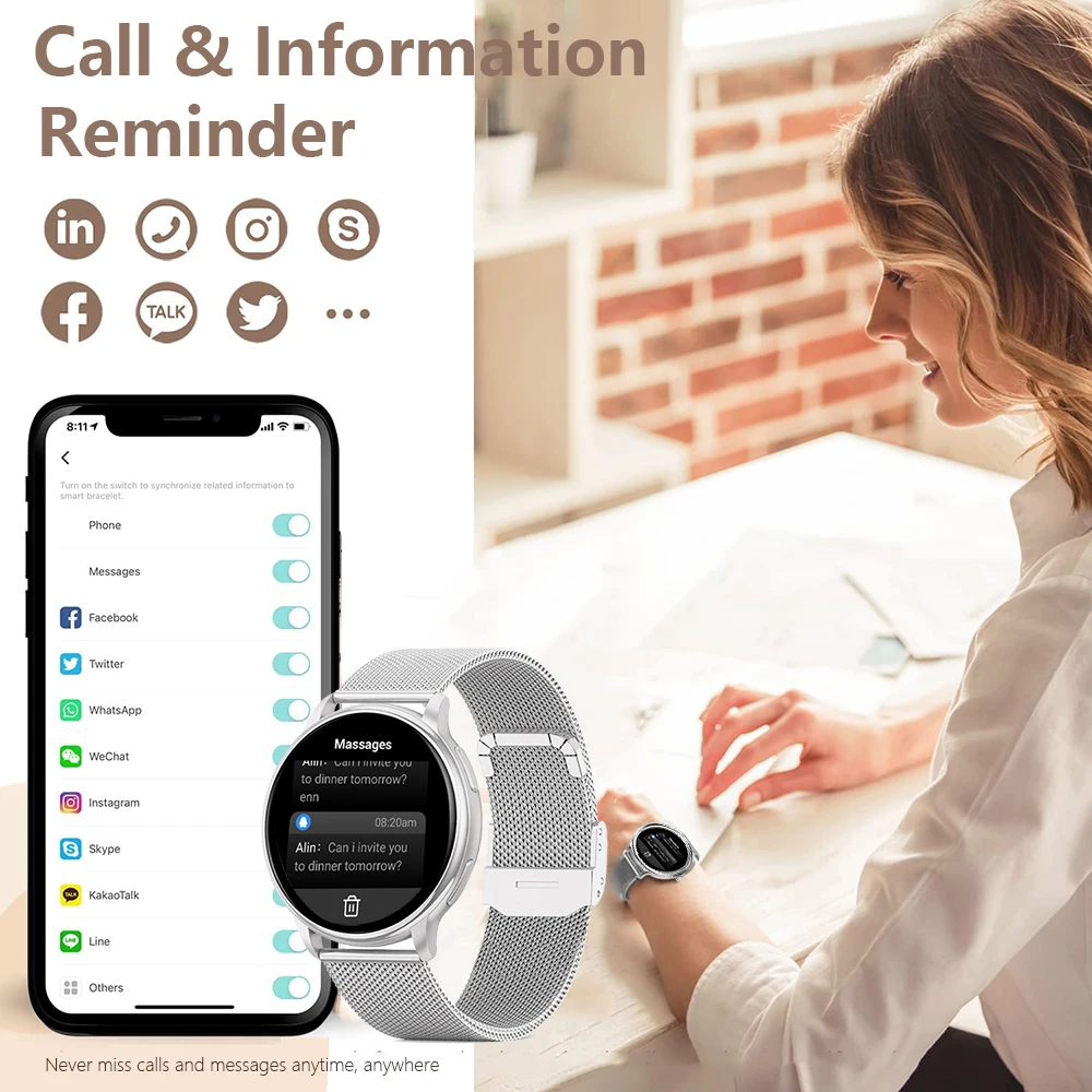 MEVADEN Bluetooth Call Sport Fitness Tracker Heart Rate Smartwatch