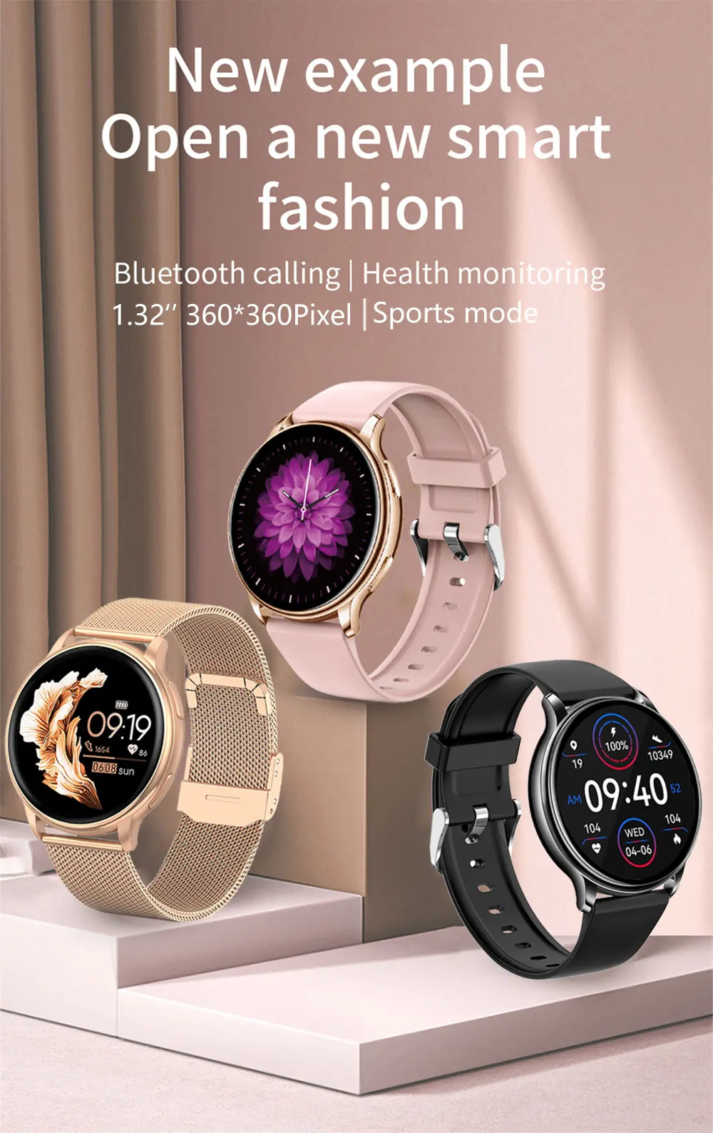 MEVADEN Bluetooth Call Sport Fitness Tracker Heart Rate Smartwatch