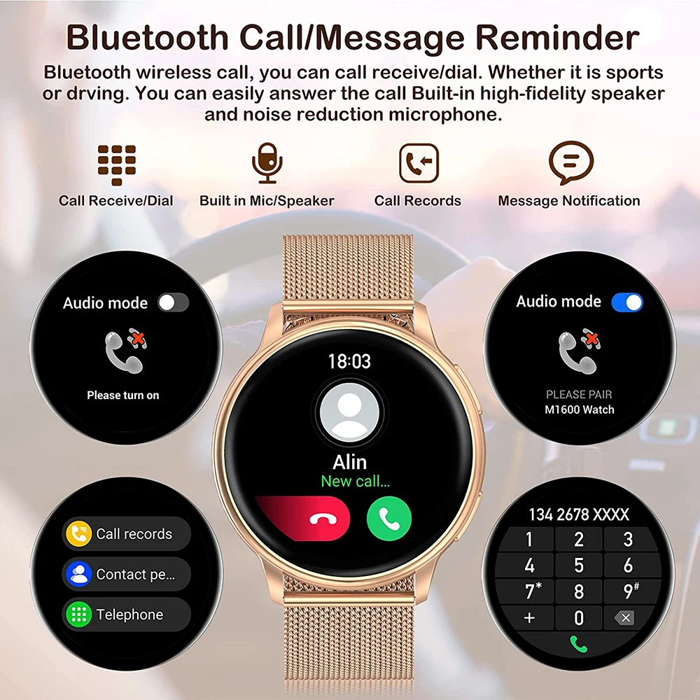 MEVADEN Bluetooth Call Sport Fitness Tracker Heart Rate Smartwatch