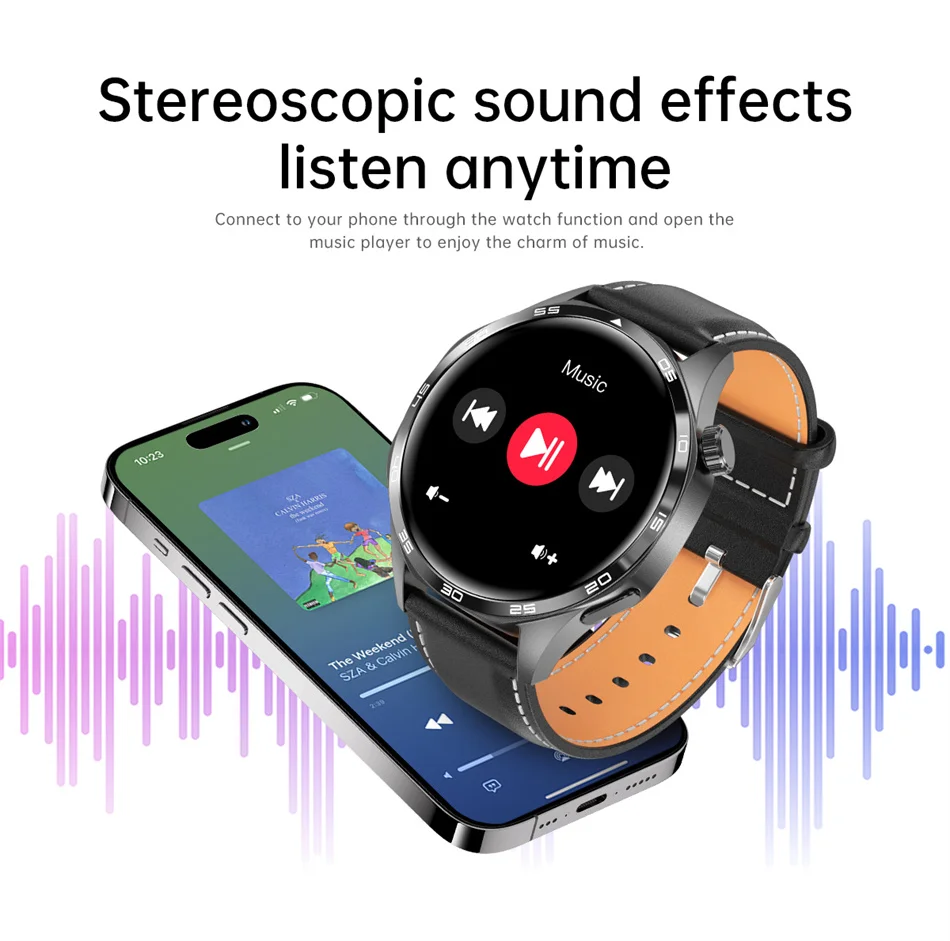 360*360 AMOLED HD Screen Bluetooth Call Waterproof Men Smart Watch