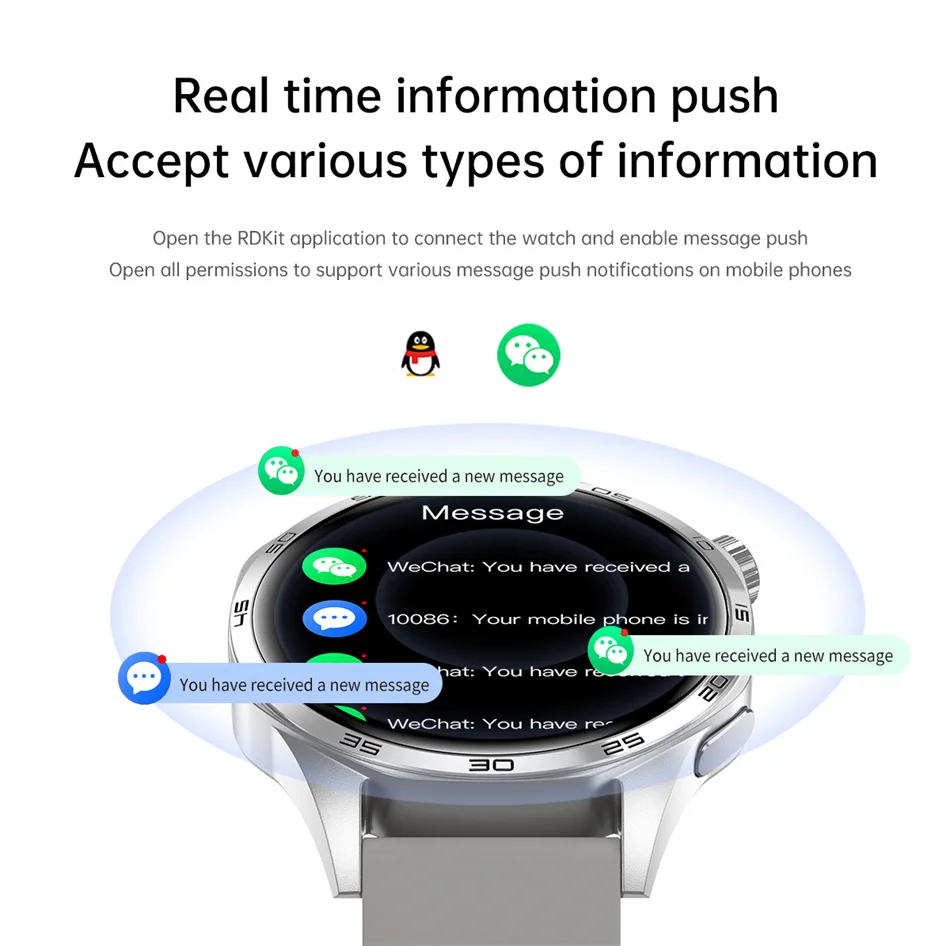 360*360 AMOLED HD Screen Bluetooth Call Waterproof Men Smart Watch