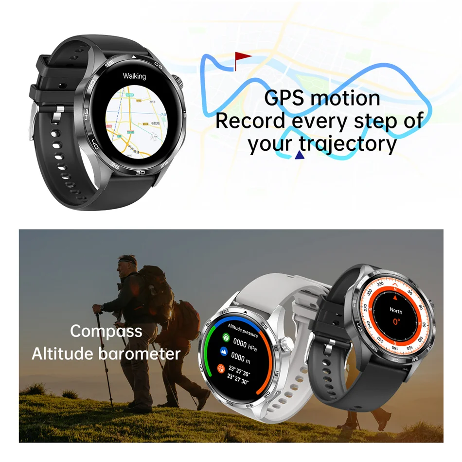 360*360 AMOLED HD Screen Bluetooth Call Waterproof Men Smart Watch