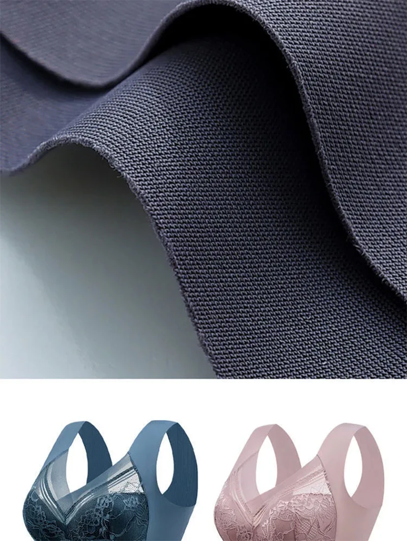 L-6L Large Bra Push Up Ice Silk Seamless upper Bralette Lace