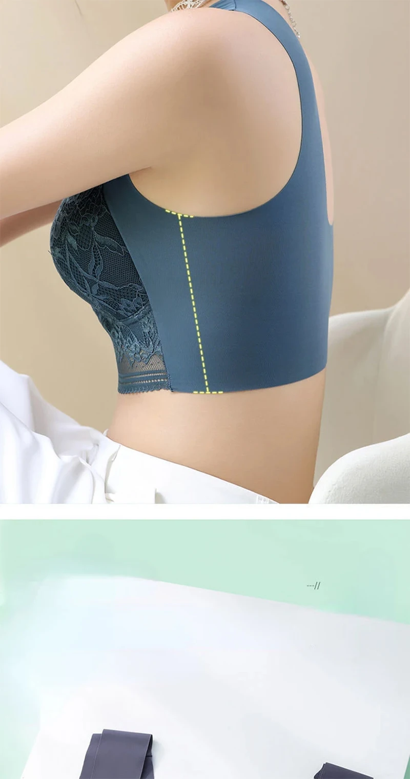 L-6L Large Bra Push Up Ice Silk Seamless upper Bralette Lace