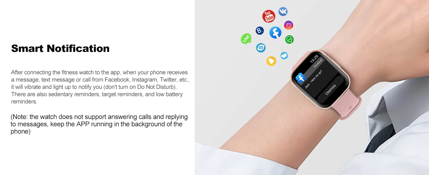 1.69'' Touch Fitness Tracker Watch for Men Women