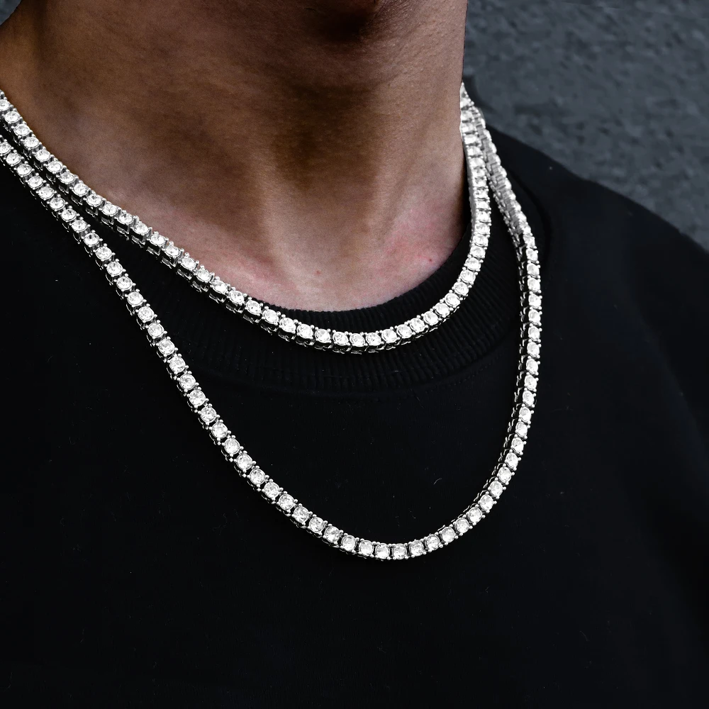 Classical 4MM Tennis Chain Iced Out Bracelet Necklace Men Classical 4MM Tennis Chain Iced Out Bracelet Necklace Men