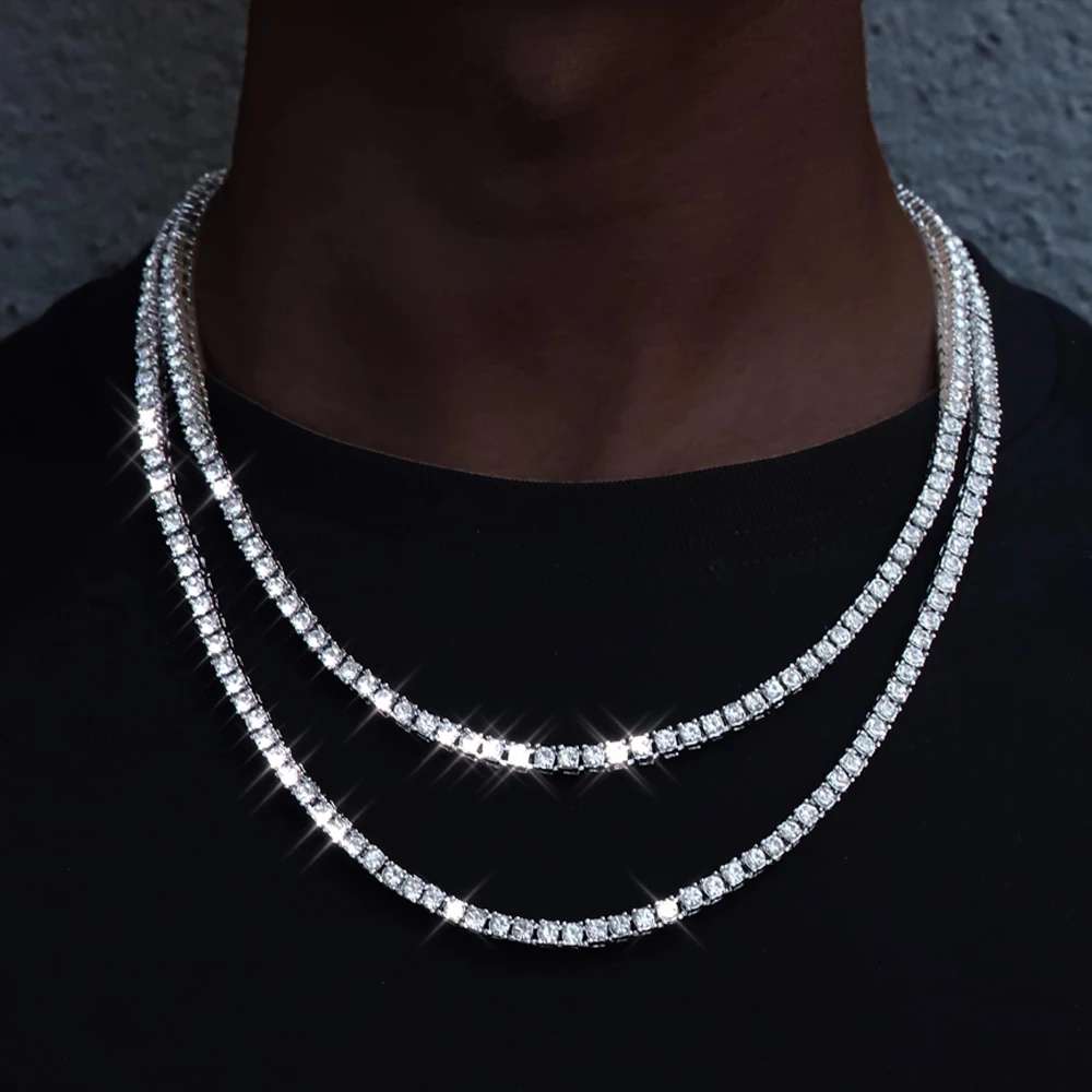 Classical 4MM Tennis Chain Iced Out Bracelet Necklace Men Classical 4MM Tennis Chain Iced Out Bracelet Necklace Men