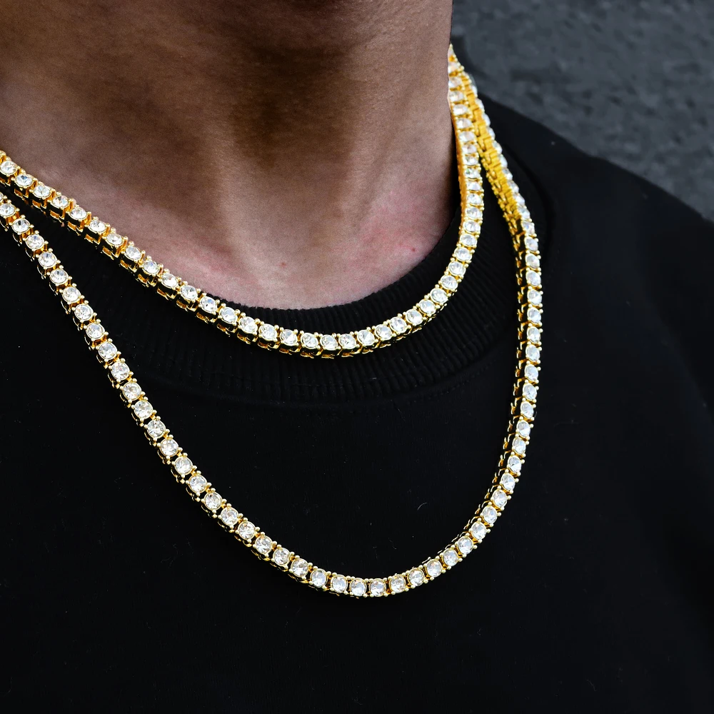 Classical 4MM Tennis Chain Iced Out Bracelet Necklace Men Classical 4MM Tennis Chain Iced Out Bracelet Necklace Men