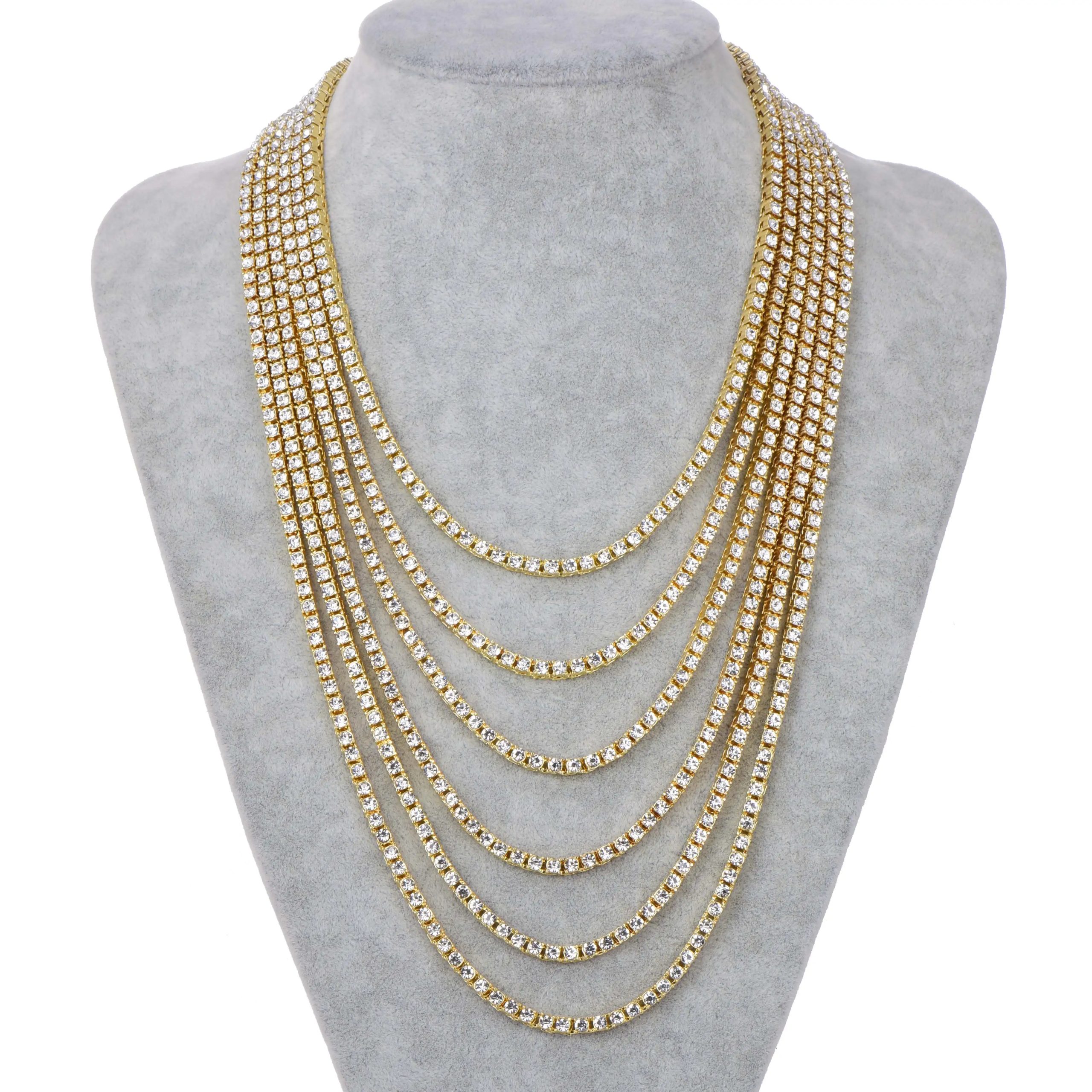 Classical 4MM Tennis Chain Iced Out Bracelet Necklace Men Classical 4MM Tennis Chain Iced Out Bracelet Necklace Men