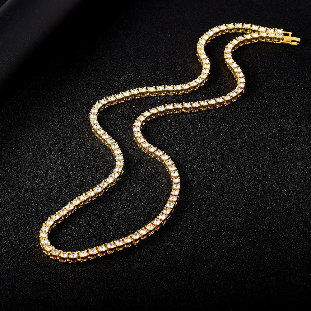 Classical 4MM Tennis Chain Iced Out Bracelet Necklace Men Classical 4MM Tennis Chain Iced Out Bracelet Necklace Men