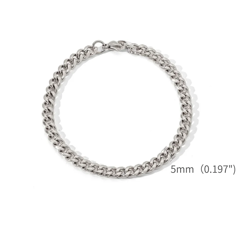 Gold Color Stainless Steel Cuban  Bracelet Chain Men