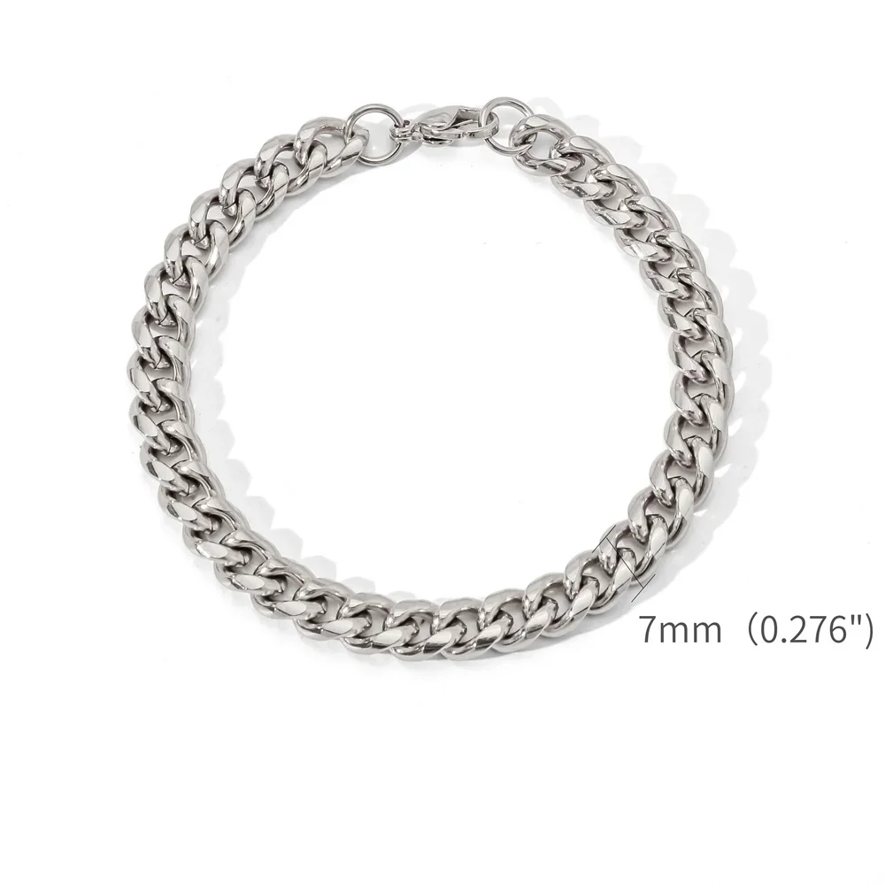 Gold Color Stainless Steel Cuban  Bracelet Chain Men