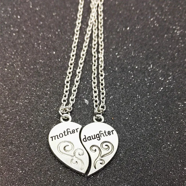 2pcs Antique Silver-plated Necklace for Daughter