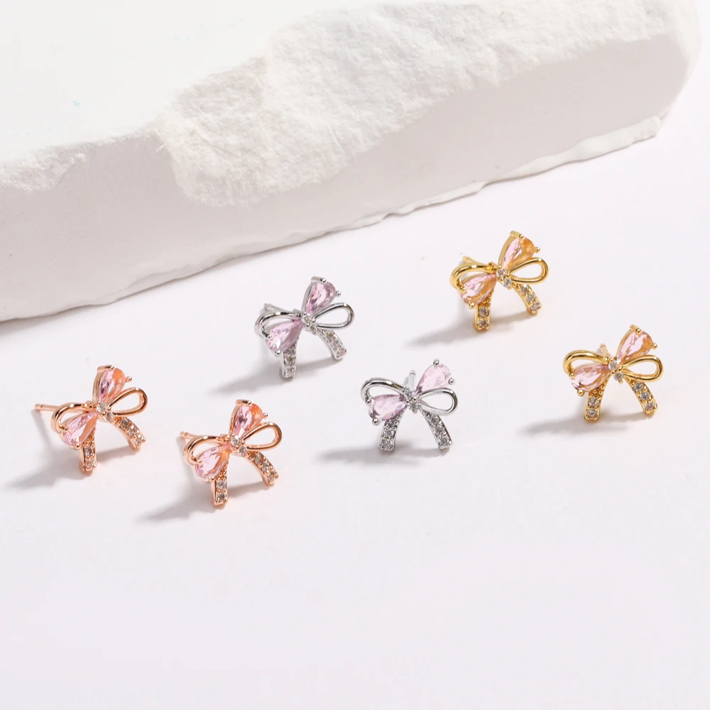 Pink Zircon Bowknot Love Heart Chain Bracelet For Women Pink Zircon Bowknot Love Heart Chain Bracelet For Women
