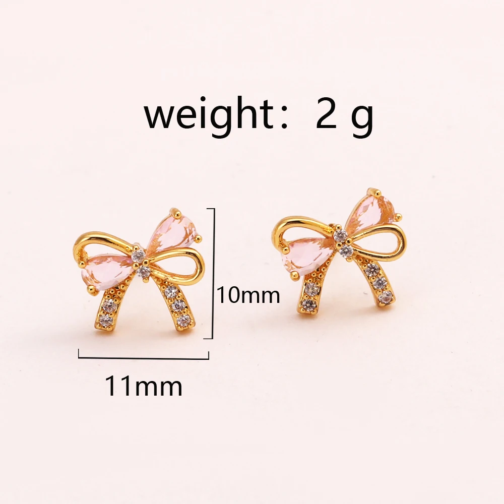 Pink Zircon Bowknot Love Heart Chain Bracelet For Women Pink Zircon Bowknot Love Heart Chain Bracelet For Women