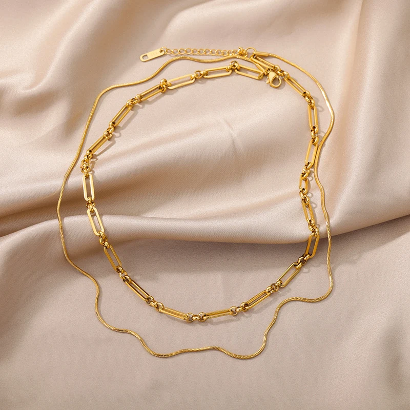 Stainless Steel Multilayer Heart Necklace For Women