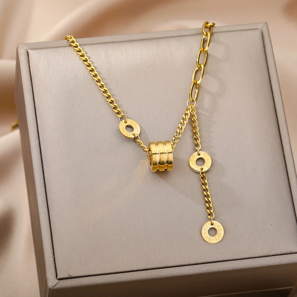 Stainless Steel Multilayer Heart Necklace For Women