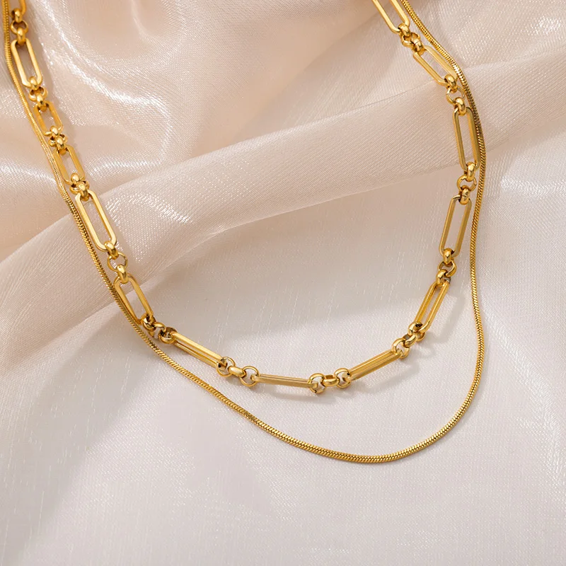 Stainless Steel Multilayer Heart Necklace For Women