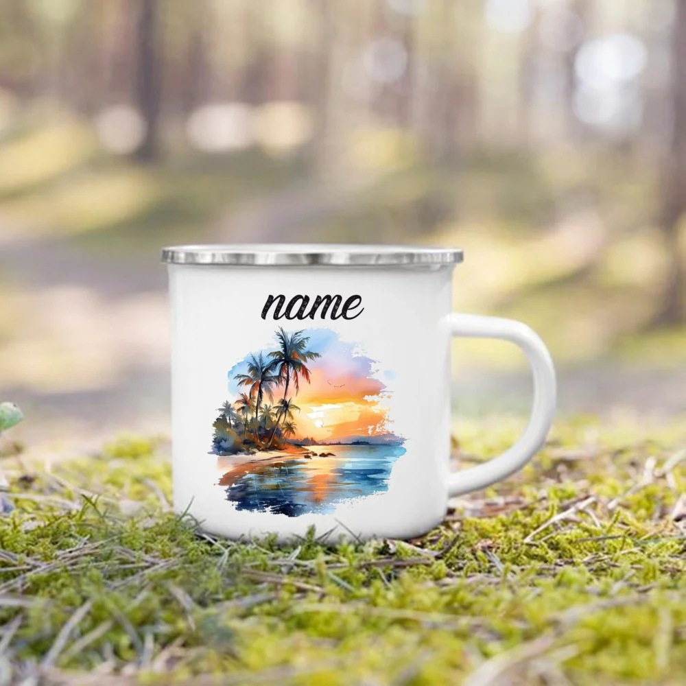Personalized Mountain Camper Enamel Mug