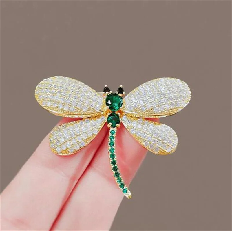 Korean Full Rhinestone Rose Pearl Brooches for Women