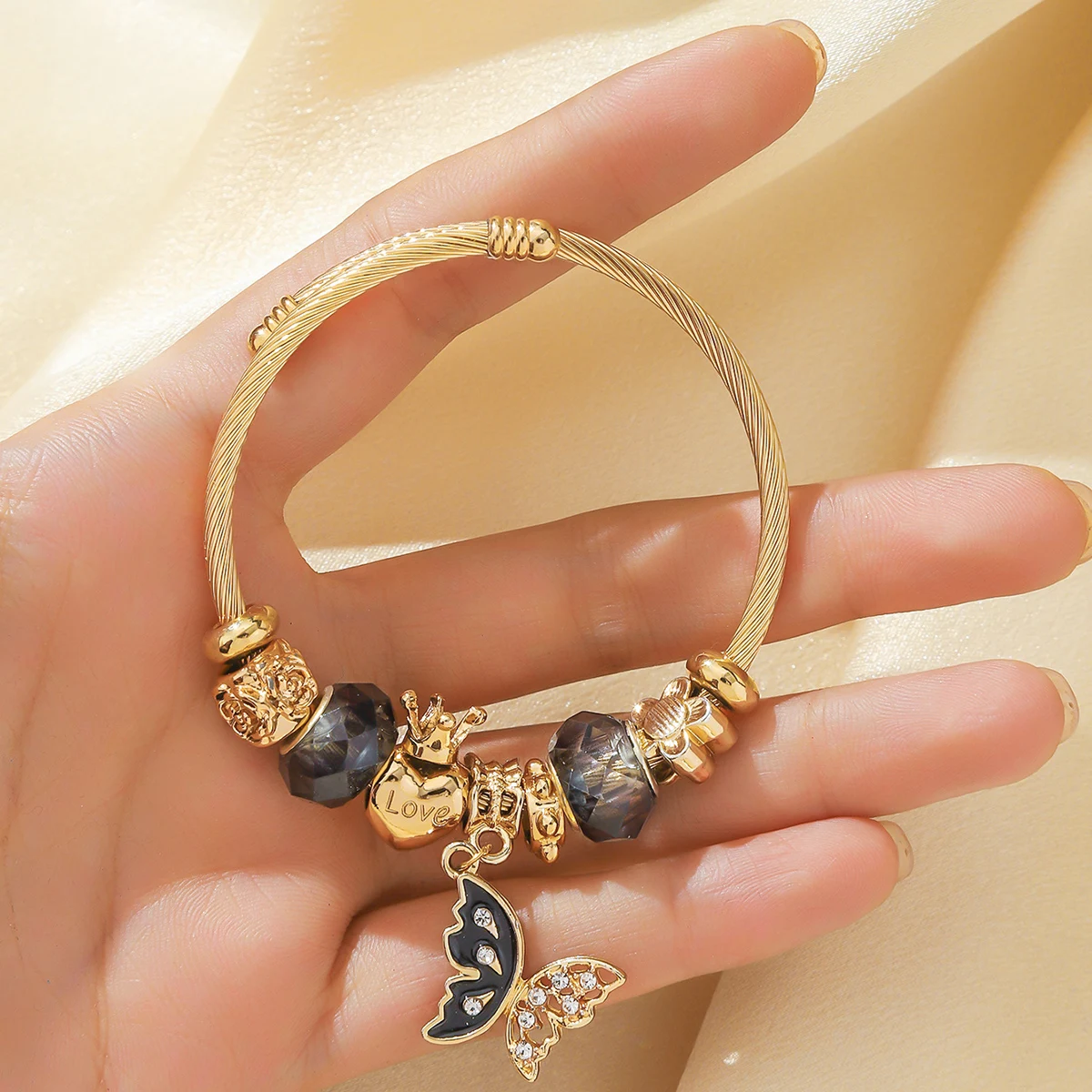 Multi Element Stainless Steel Circle Panjiadora Love Bracelet