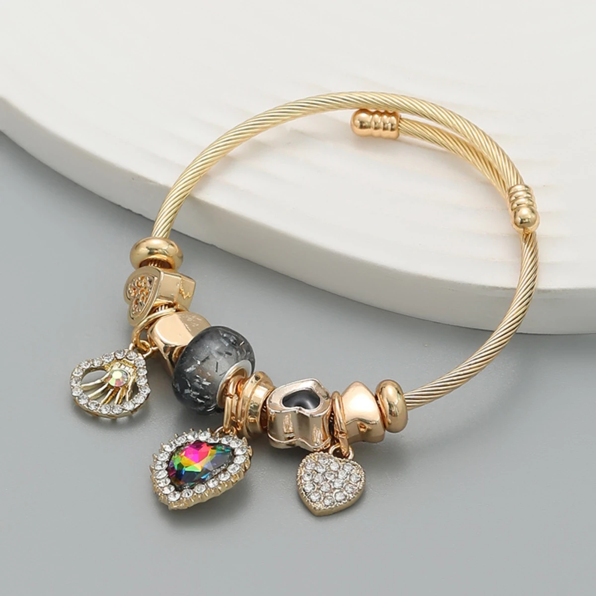 Multi Element Stainless Steel Circle Panjiadora Love Bracelet
