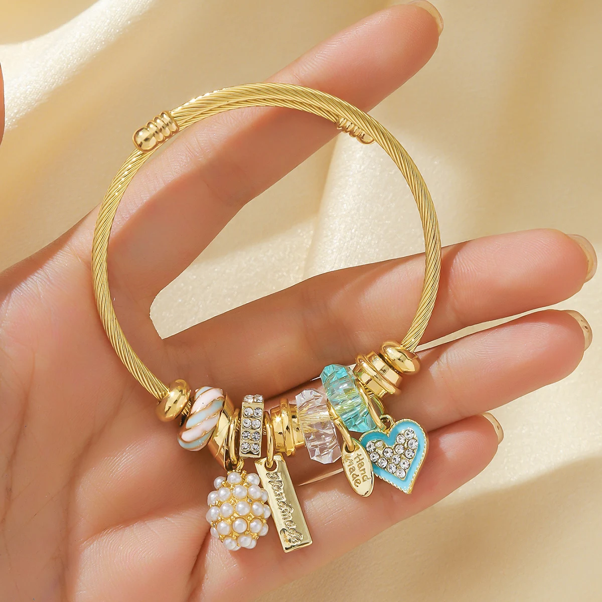 Multi Element Stainless Steel Circle Panjiadora Love Bracelet