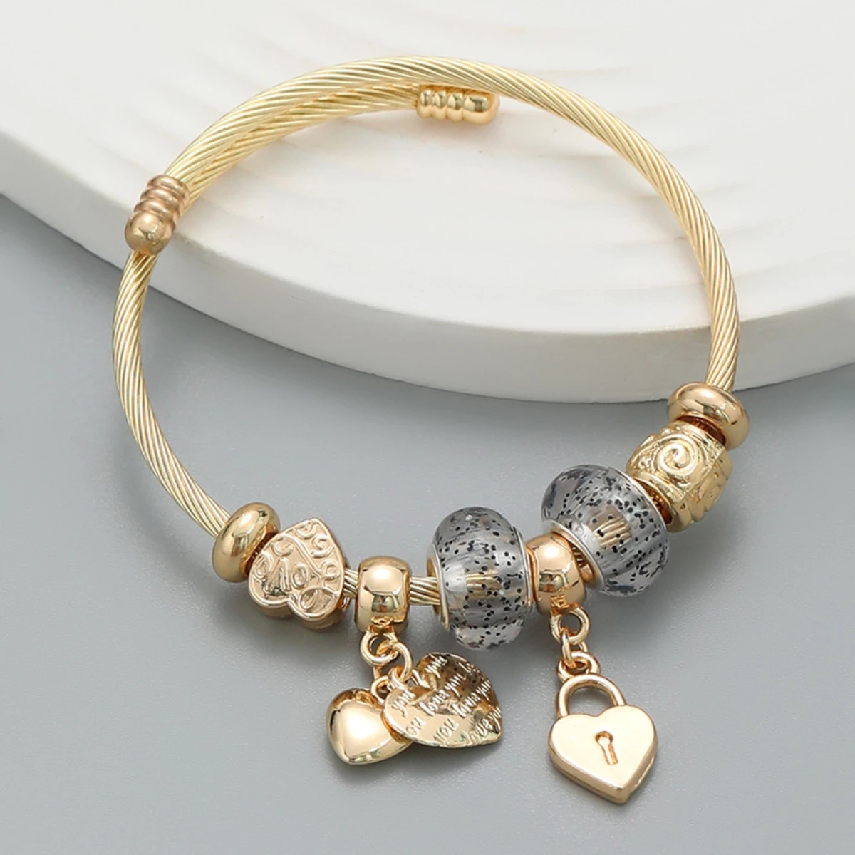 Multi Element Stainless Steel Circle Panjiadora Love Bracelet