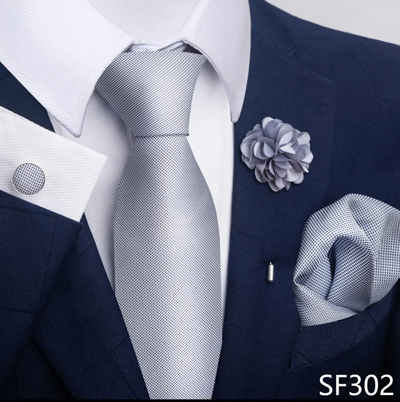 Floral Black Gold NeckTie Pocket Square Cufflinks Brooch Set Floral Black Gold NeckTie Pocket Square Cufflinks Brooch Set