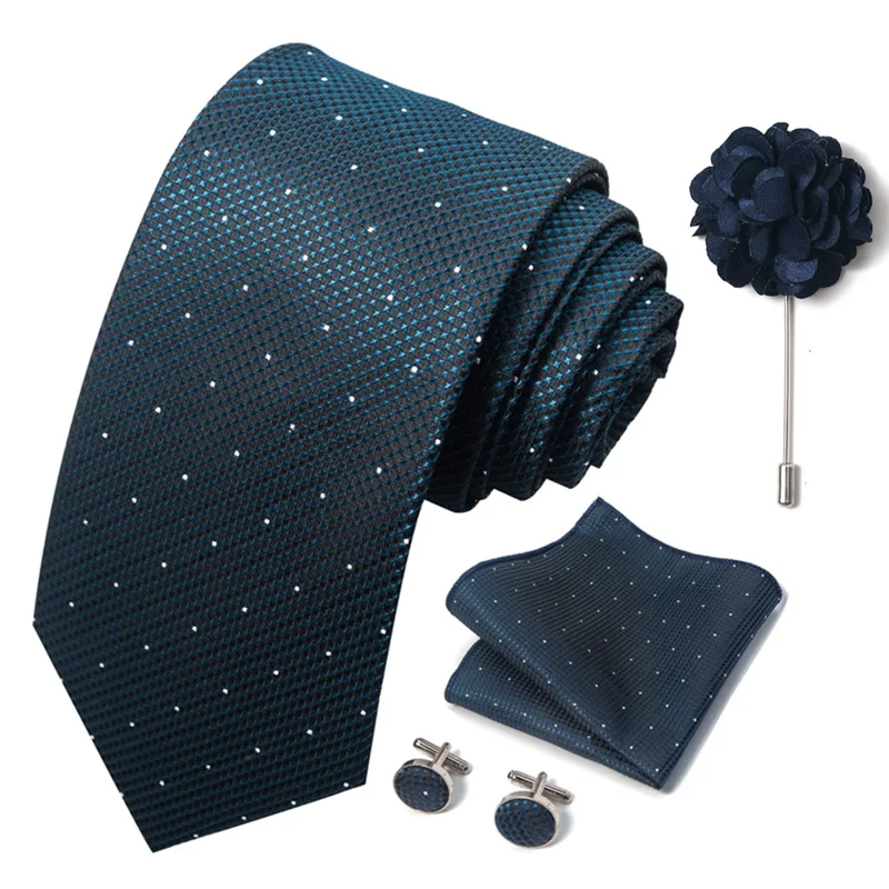 Floral Black Gold NeckTie Pocket Square Cufflinks Brooch Set Floral Black Gold NeckTie Pocket Square Cufflinks Brooch Set