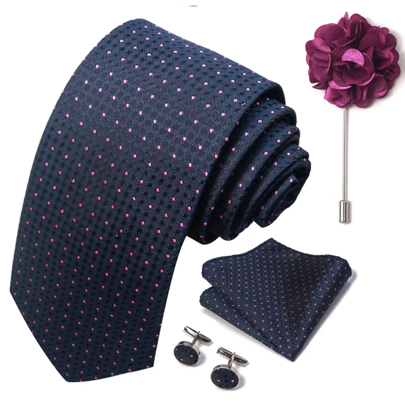 Floral Black Gold NeckTie Pocket Square Cufflinks Brooch Set Floral Black Gold NeckTie Pocket Square Cufflinks Brooch Set