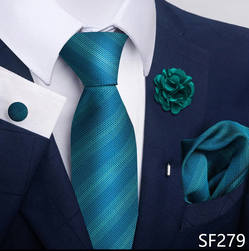 Floral Black Gold NeckTie Pocket Square Cufflinks Brooch Set Floral Black Gold NeckTie Pocket Square Cufflinks Brooch Set