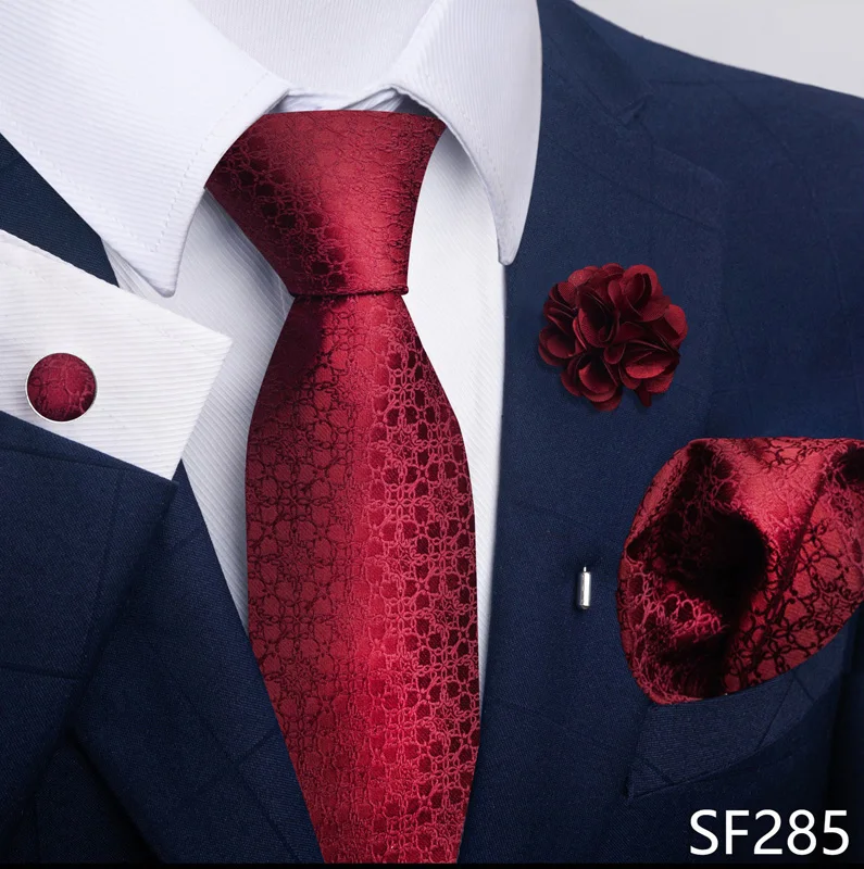 Floral Black Gold NeckTie Pocket Square Cufflinks Brooch Set Floral Black Gold NeckTie Pocket Square Cufflinks Brooch Set