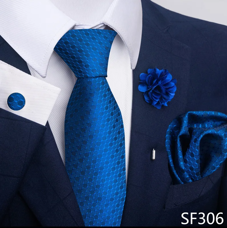 Floral Black Gold NeckTie Pocket Square Cufflinks Brooch Set Floral Black Gold NeckTie Pocket Square Cufflinks Brooch Set