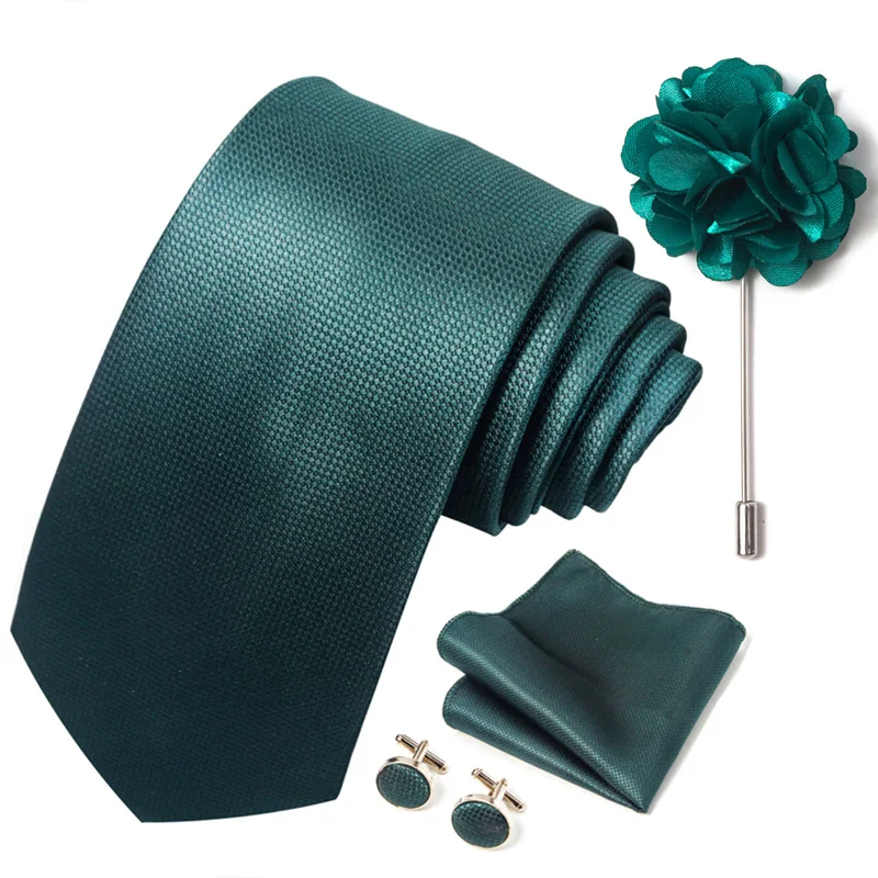 Floral Black Gold NeckTie Pocket Square Cufflinks Brooch Set Floral Black Gold NeckTie Pocket Square Cufflinks Brooch Set
