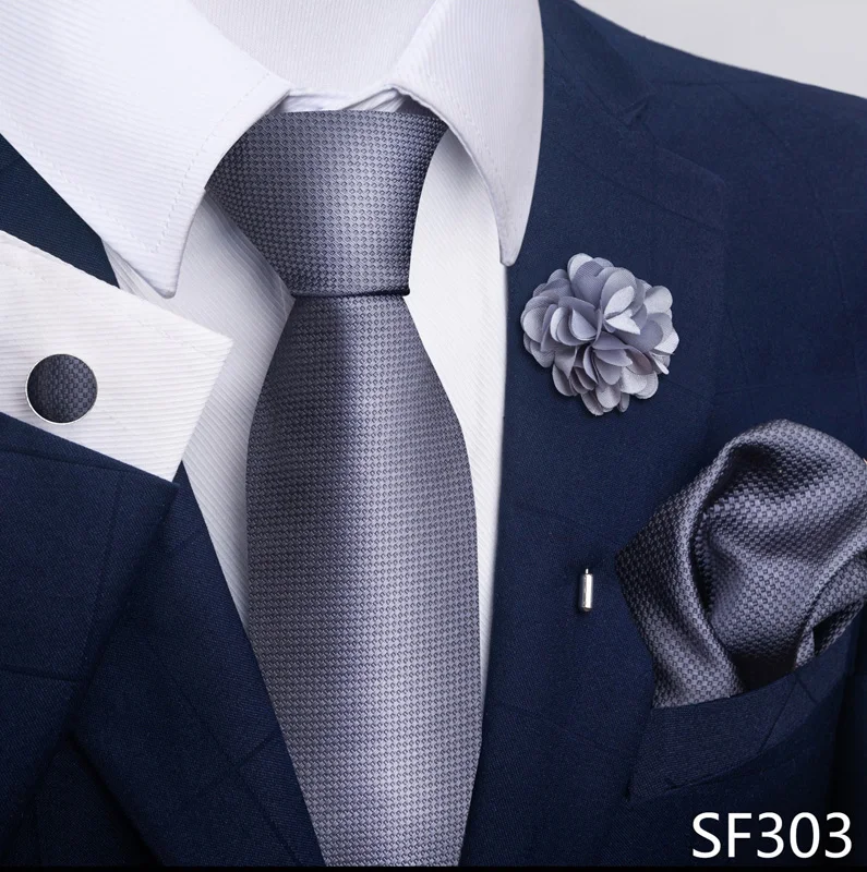 Floral Black Gold NeckTie Pocket Square Cufflinks Brooch Set Floral Black Gold NeckTie Pocket Square Cufflinks Brooch Set