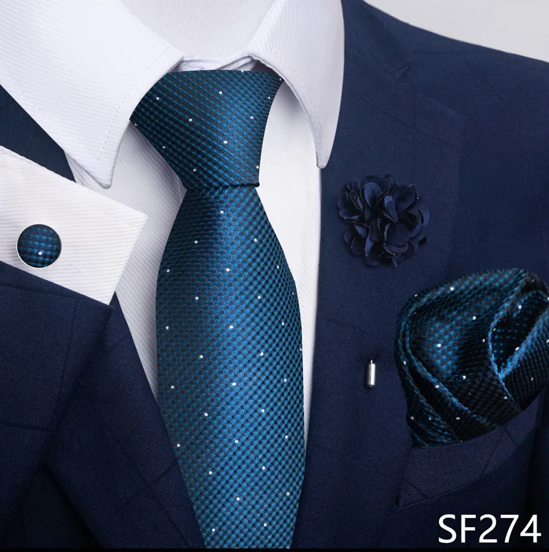 Floral Black Gold NeckTie Pocket Square Cufflinks Brooch Set Floral Black Gold NeckTie Pocket Square Cufflinks Brooch Set