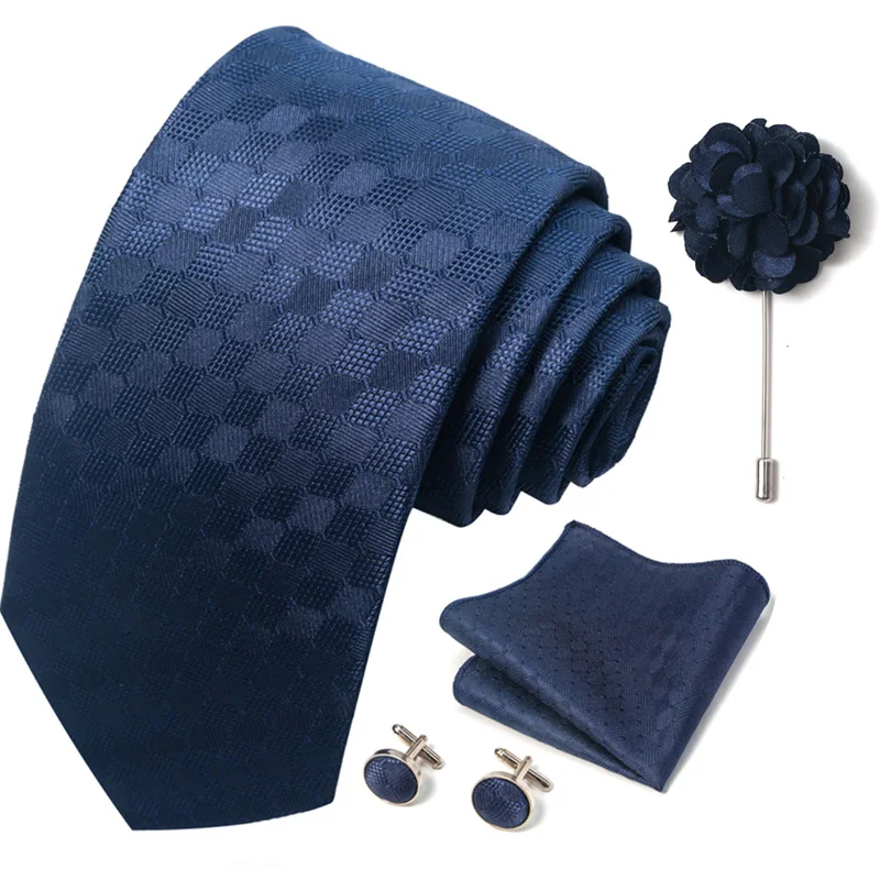 Floral Black Gold NeckTie Pocket Square Cufflinks Brooch Set Floral Black Gold NeckTie Pocket Square Cufflinks Brooch Set