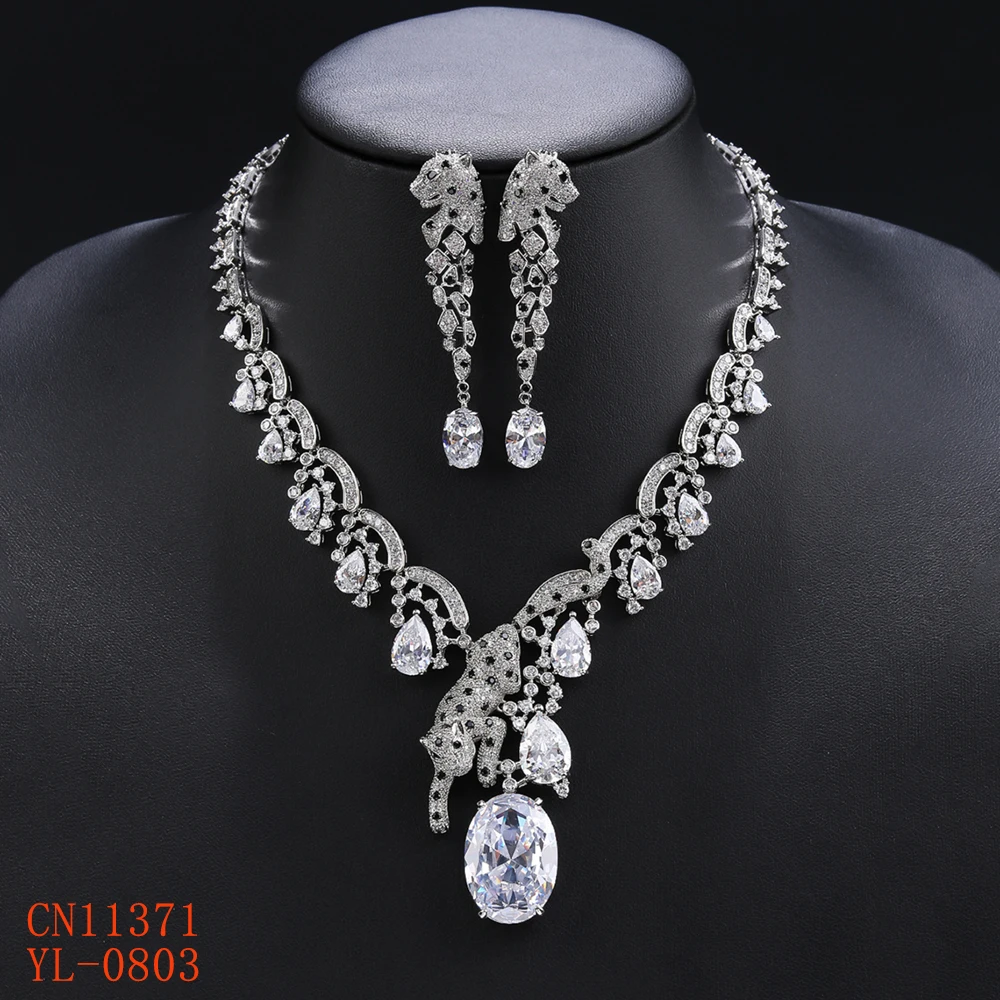 Red Blue Yellow Zirconia Necklace Earrings Set Red Blue Yellow Zirconia Necklace Earrings Set