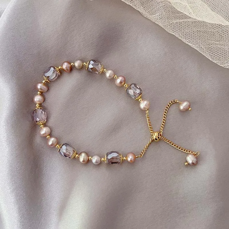 Vintage Purple Imitation Pearl Bracelet for Women