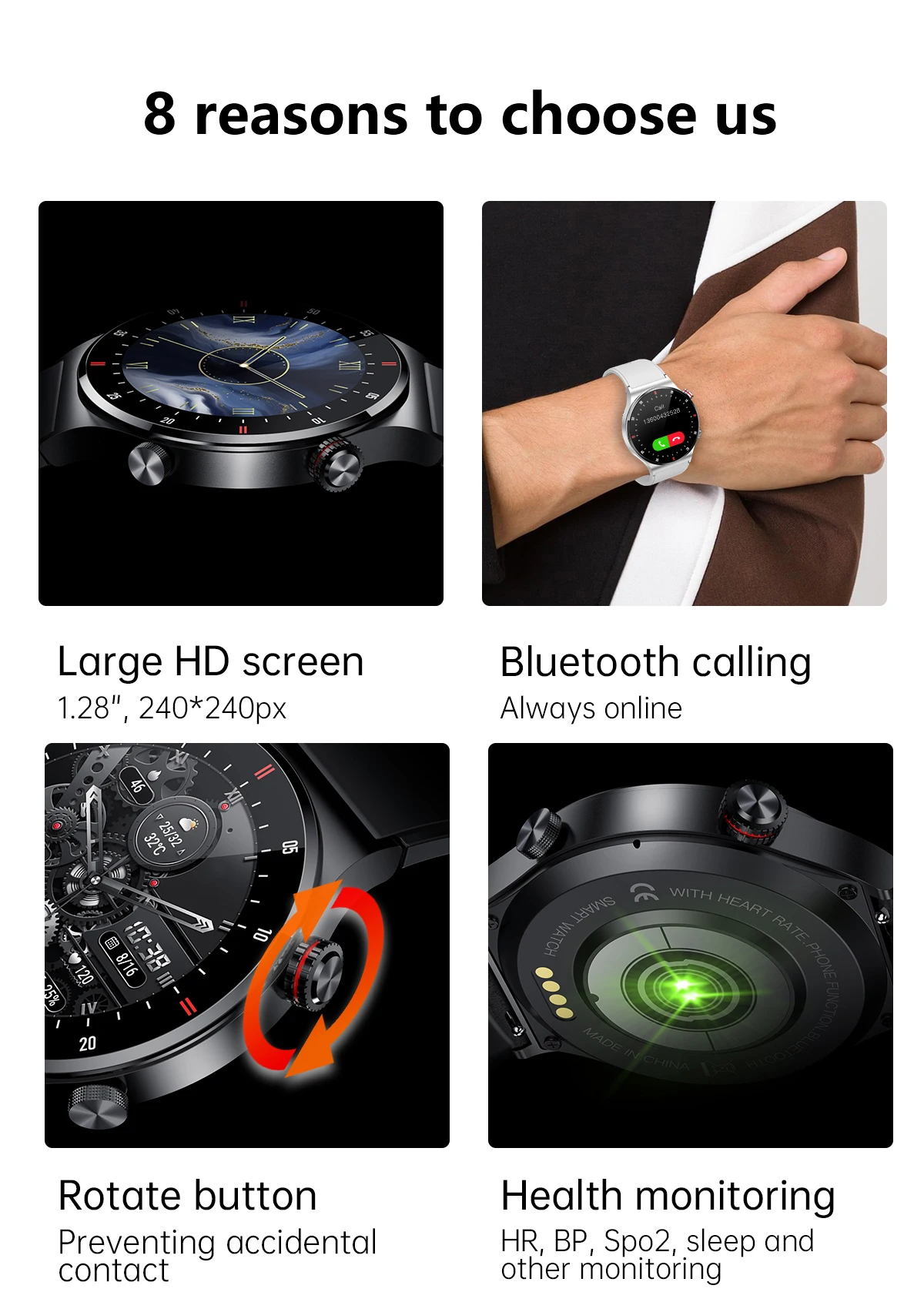 1.43inch Screen Doogee V Max Plus DK10 V31 GT V30T Smart Watch Men