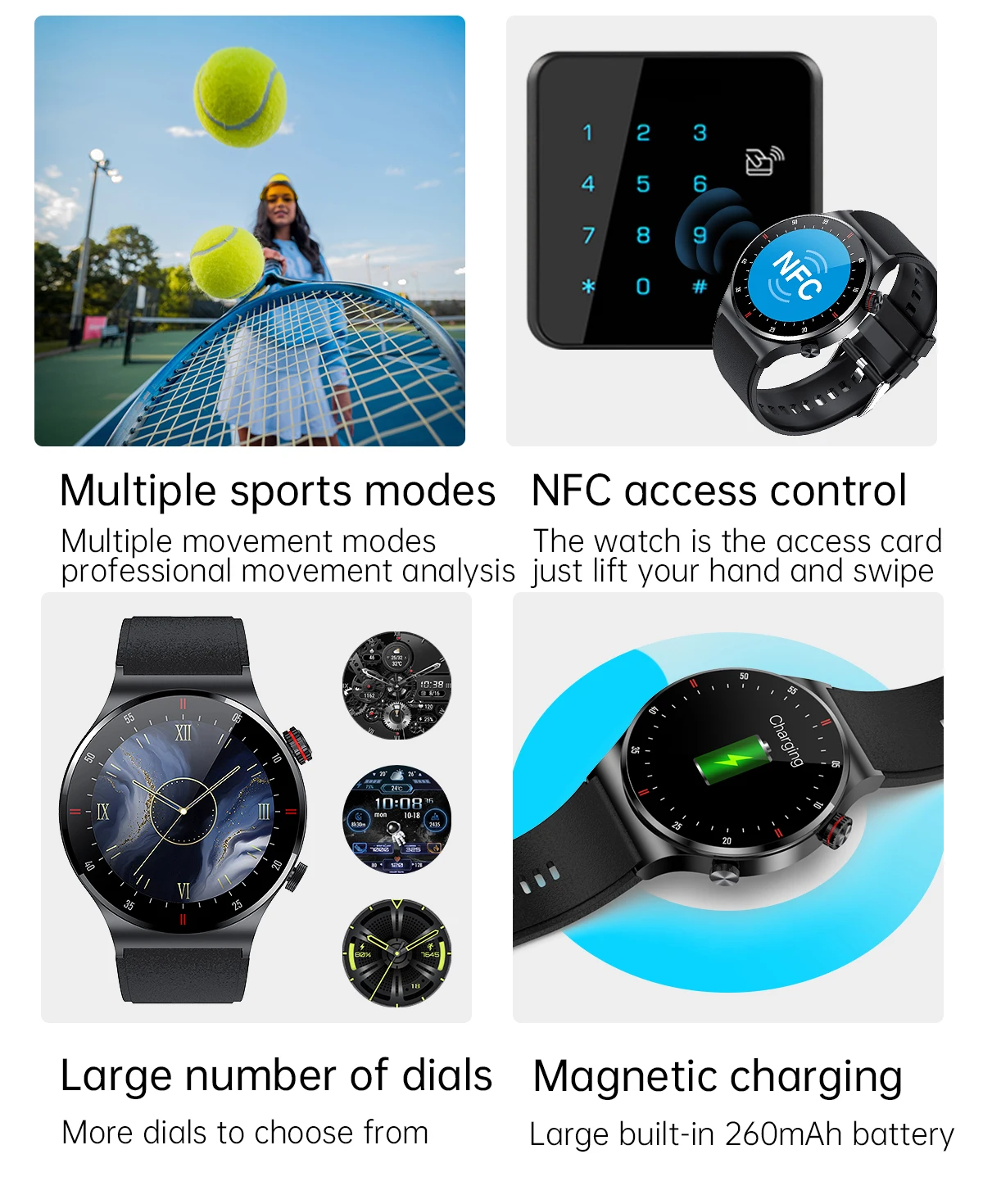 1.43inch Screen Doogee V Max Plus DK10 V31 GT V30T Smart Watch Men