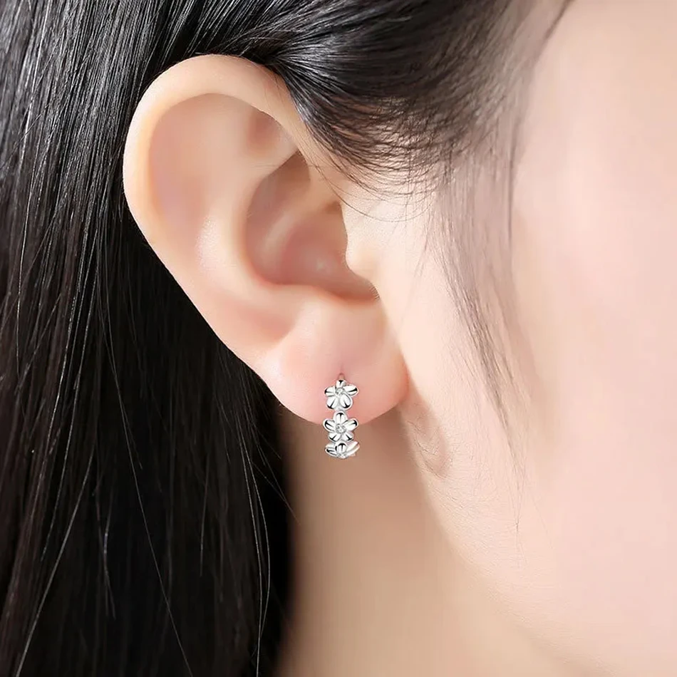 Sterling Silver Needle Earrings for Women Wedding