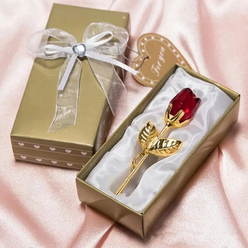 Crystal Glass Rose Artificial Flower Valentines Day Gift Crystal Glass Rose Artificial Flower Valentines Day Gift