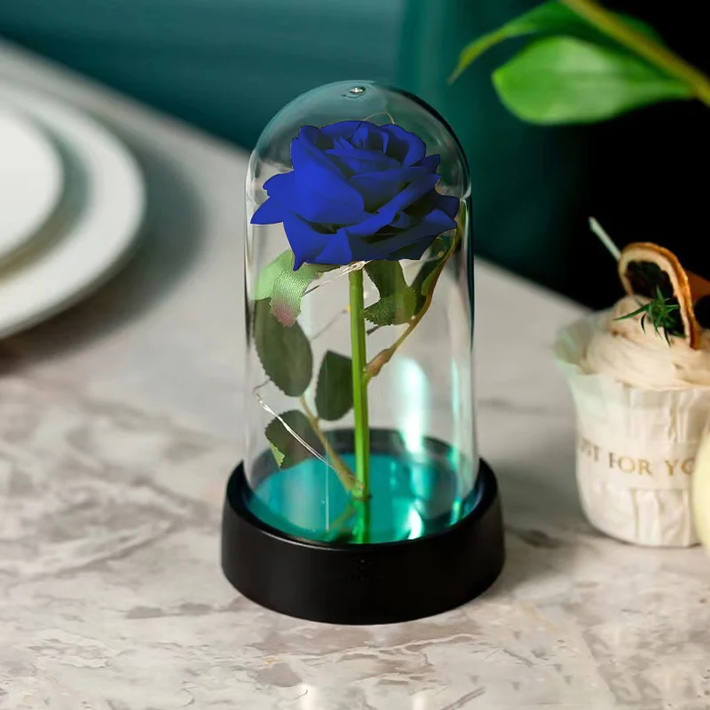 Artificial Eternal Rose LED Light Flower for Valentines Day