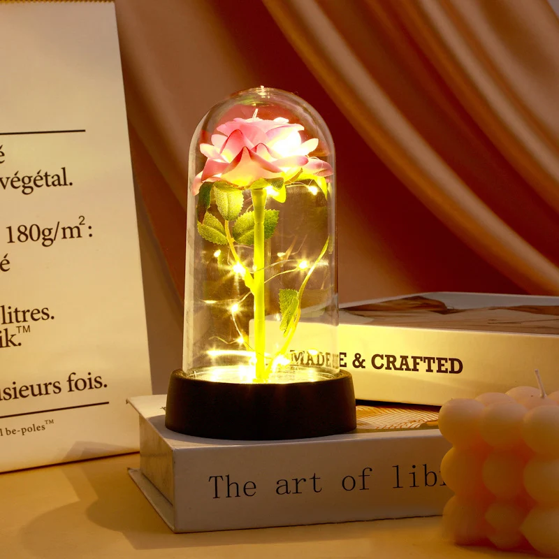 Artificial Eternal Rose LED Light Flower for Valentines Day